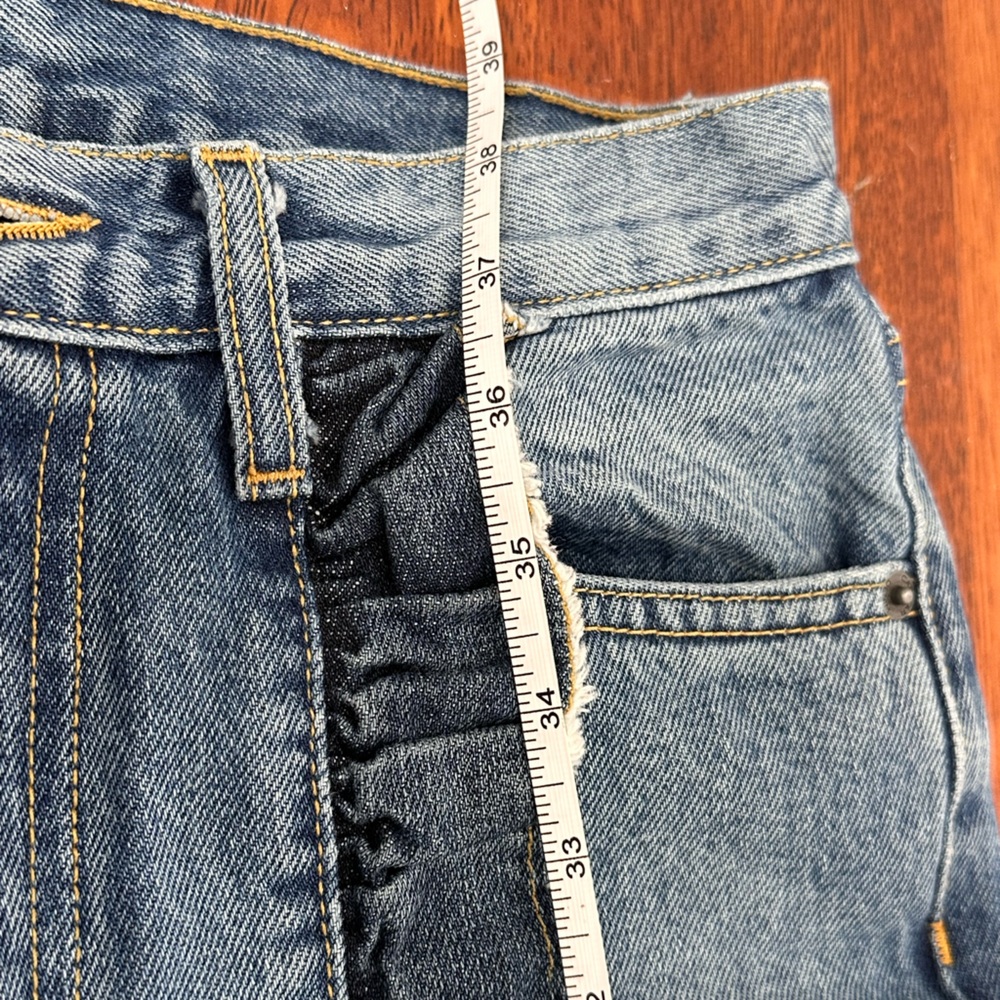 Carmar Two-Tone Light Blue Straight Leg Jeans with Frayed Trim - Picture 13 of 13